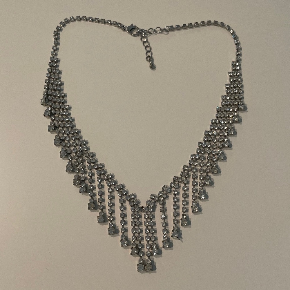 Silver Jeweled Necklace